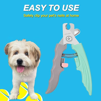 Dog Nail Clipper,Pet Nail Trimmers Safety Guard to Aviod Over Cutting,Puppy Cat Claw Trimmer,with Free Dog Comb &amp; Nail File, Sharp Grooming Clipper, Great for Thick Toenail, Green