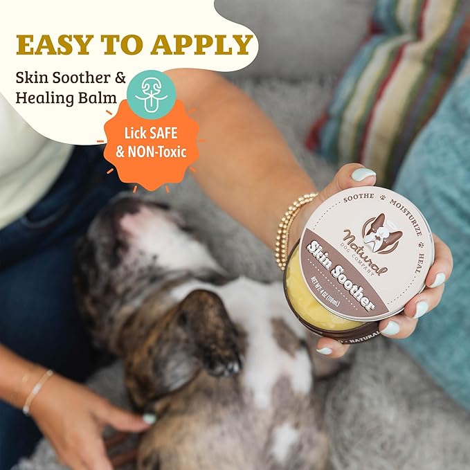 Natural Dog Company Skin Soother Balm for Skin Irritation, Allergy and Itch Relief for Dogs, Hot Spot Treatment, Dog Moisturizer for Dry Skin, Healing Ointment with Coconut Oil &amp; Vitamin E (2 oz. Tin)