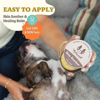 Natural Dog Company Skin Soother Balm, Protects from Hot Spots, Itching &amp; Irritation Relief, Allergy Lotion, Dog Moisturizer &amp; Rash Cream with Coconut Oil &amp; Vitamin E for Pets (4 oz Tin)