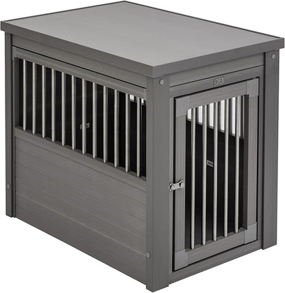 New Age Pet ECOFLEX Dog Crate End Table - Furniture-Style Pet Crate for Crate Trained Dogs - Stainless Steel Tubing &amp; a Latched Closure - 10 Year Manufacturer&