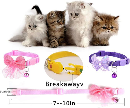 16 PCS Cute Cat Collars Breakaway with Bell for Boy Cats and Girl Cats Gifts (