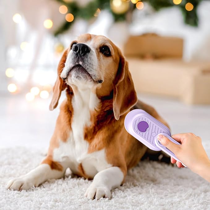 Cat Steam Brush for Shedding, 2025 New 4 in 1 Rechargeable Steam Pet Brushes for Cats &amp; Dogs, Indoor Anti-static Pets Brush for Massage, Cleaning, Shedding &amp; Combing Hair (Purple)