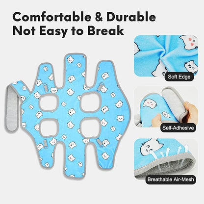 Supet Cat Grooming Hammock, Self-Adherent Cat Wrap for Cutting Nails, Anti-Escape Calming Wrap for Medicine, Nail Clipping, Teeth Brushing, Ear Cleaning