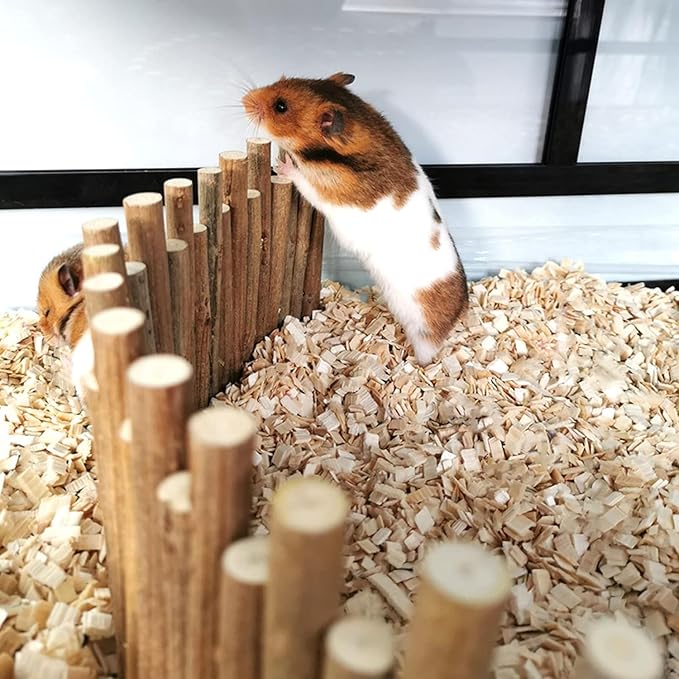 Flexible Wooden Bridge, Hamster Fence &amp; Platforms - 23.6In Accessories