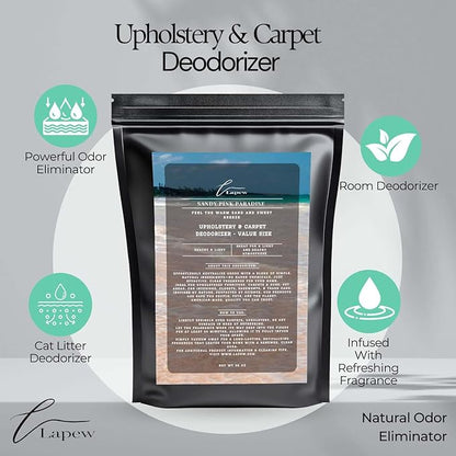 Sandy Pink Paradise Carpet Freshener Powder Refill 36 oz | Powerful Odor Eliminator for Home | Upholstery Deodorizer | Carpet Deodorizer | Pet Urine | Cat Litter Box | Pink Sands Fragrance