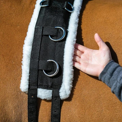 Dura-Tech Fleece Lined Training Surcingle for Horses | Essential for Lunging Work | Comfortable Fleece Lining | Durable Poly Material | Versatile D-Ring Placement | Suitable for All Training Levels