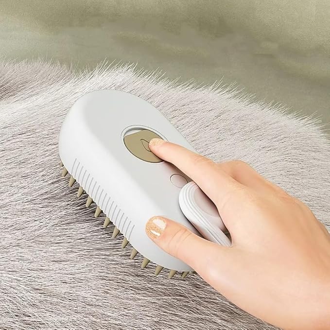 Generic Cat Steam Brush,Rechargeable with Handle,Self-Cleaning Grooming Tool,for Cats and Dogs,4 In1 Cat Steamy Brush, Multifunctional Hair Comb for Removing Tangled and Loose Hair (white)