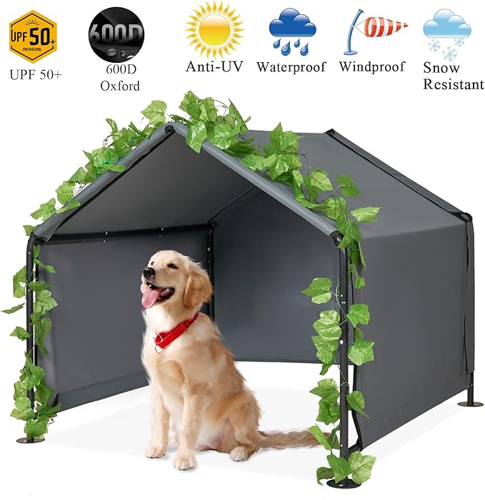 Large Dog Shade for Outside - LitaiL Outdoor Dog Kennel for Small Dogs, 4.1&