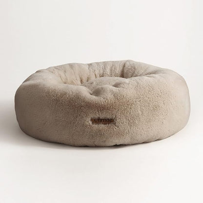 UnHide Floof Pet Bed - XL (40"x14") - Extra Soft Dog Bed - Removable Faux Fur Cover - Machine Washable - Helps Ease Pet Anxiety &amp; Provides The Perfect Sleep, Taupe Ducky