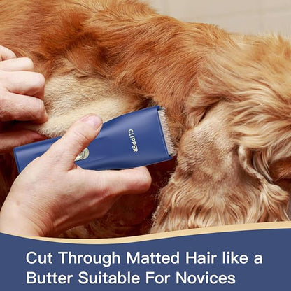 Dog Cat Home Hair Waterproof Clipper Portable Electric USB Rechargeable Pet Grooming Tools Low Noise Shaver Cordless Trimmer for Small and Large Pets