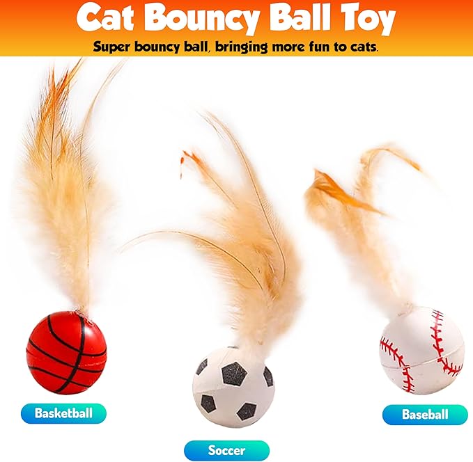 Cat toy pack with 27PCS self play accessories for indoor cats-cat teaser wand, fishing pole, suction cup, ball, string, mouse, feathers and hanging interactive cat toys for kitten Exercise &amp; Chase