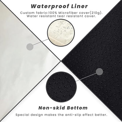 Laifug Orthopedic Memory Foam Extra Large Dog Bed with Pillow and Durable Water Proof Liner &amp; Removable Washable Cover &amp; Smart Design (Large (46"x28"x8"), Black and White Plaid)