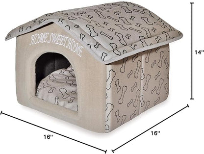 Best Pet Supplies Portable Indoor Pet House – Perfect for Cats &amp; Small Dogs, Easy To Assemble – Brown