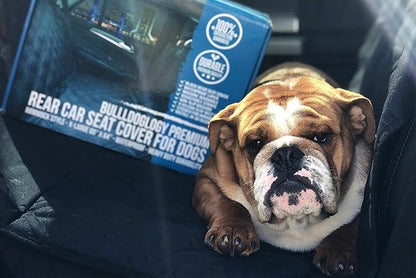 Bulldogology Dog Car Seat Cover 64"x60" Waterproof Heavy Duty Bench Dog Hammock Backseat Protector from Hair, Muddy Paws, Scratches - Pet Car Seat Cover for Cars Trucks SUVs (X-Large)