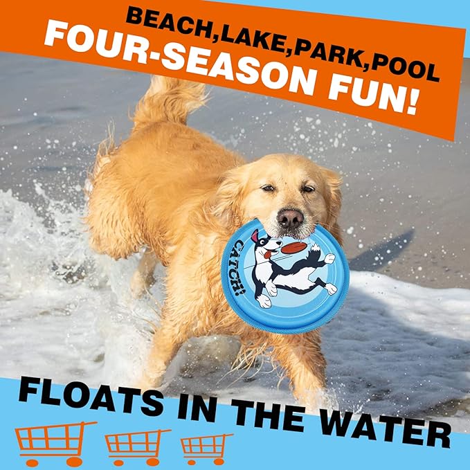 Dog Flying Disc, 3 Pack Dogs Flyer Toys, Lightweight Flying Disc Dog Fetch Toy for Small, Large Dogs &amp; Puppies - Floats in Water &amp; Safe on Teeth