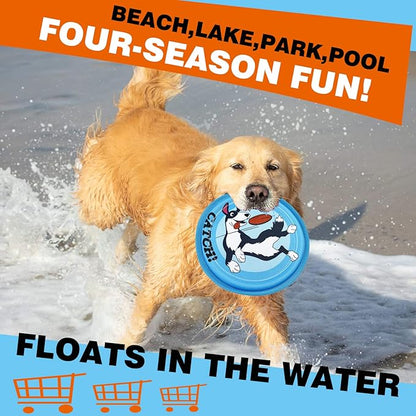 Dog Flying Disc, 3 Pack Dogs Flyer Toys, Lightweight Flying Disc Dog Fetch Toy for Small, Large Dogs &amp; Puppies - Floats in Water &amp; Safe on Teeth