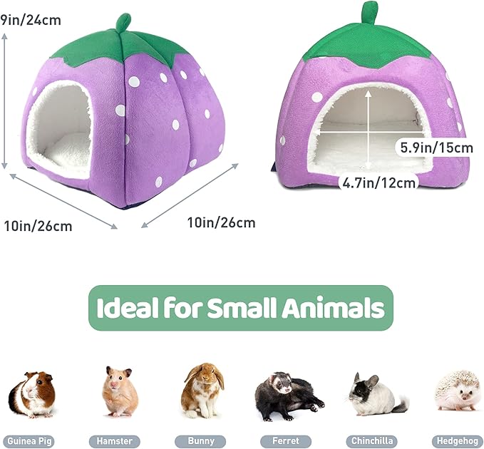 Guinea Pig Hideout 2 Pack Guinea Pig Bed House Cage Accessories Cozy Hide-Out for Hedgehog Ferret Chinchilla&amp;Other Small Animals