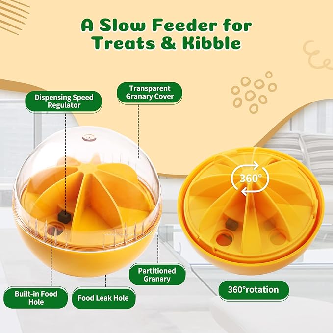 Treat Dispensing Dog Toys - Puzzle &amp; Slow Feeder Ball for Large, Medium &amp; Small Dogs, Mentally Stimulating Enrichment Toys