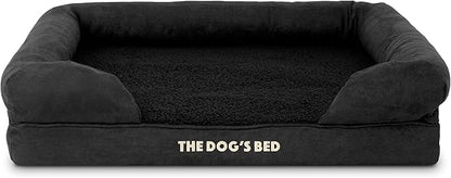 The Dog’s Bed, Medium Black Faux PL 30x23.5, Memory Foam, Pain Relief: Arthritis, Hip &amp; Elbow Dysplasia, Post Surgery, Lameness, Supportive, Calming, Washable Cover, Veterinary Approved