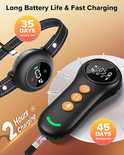 XDX 2-in-1 Dog Shock Collar &amp; Bark Collar – 3300FT Dog Training Collar with Remote, Automatic Anti-Barking, 5 Adjustable Sensitivity Levels, IP67 Waterproof E-Collar for Small Medium Large Dogs