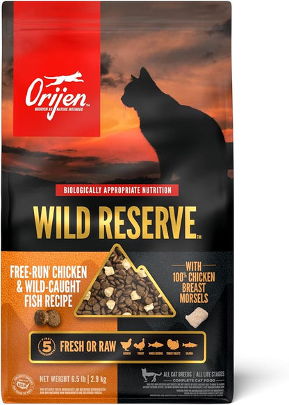 ORIJEN Wild Reserve Dry Cat Food Free-Run Chicken &amp; Wild-Caught Fish Recipe 6.5lb Bag