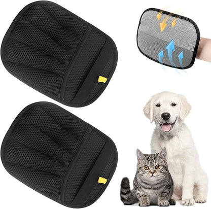 Pet Hair Remover Gloves,Electrostatic Removal for Pet Hair,Reusable Cat &amp; Dog Grooming Gloves for Clothing/Couch/Furniture/Carpet/Car Seat(2Pcs)