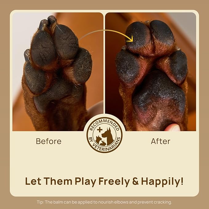 HICC PET Dog Paw Balm 0.53 oz for Dogs &amp; Cats, Soothing Paw Balm Dogs Lick Safe, Moisturizing and Healing Dry Cracked Paws Cat Paw Balm, All-Natural Paw Wax for Dogs, Improves Rough Paws Relieves Odor