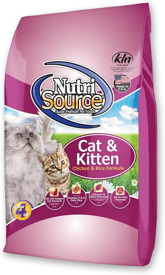 NutriSource Cat &amp; Kitten Food, Chicken Meal, Salmon and Liver, 2.2LB