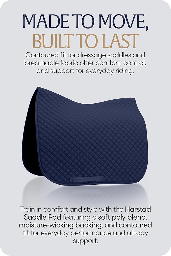 Equinavia Harstad Dressage Saddle Pad | Classic &amp; Durable | Moisture-Wicking Tricot Backing