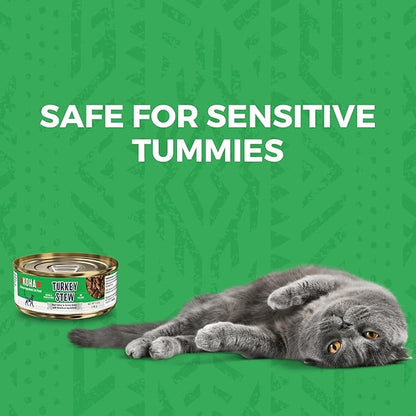 KOHA Minimal Ingredient Turkey Stew for Cats, High Protein Limited Ingredient Wet Cat Food, 5.5oz Cans (Case of 24)