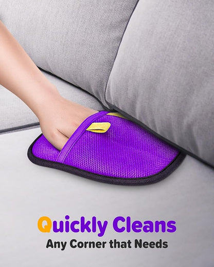 2025 Thickened Electrostatic Pet Hair Removal Gloves (2 Pcs) - Reusable Strong Grooming Gloves for Cats &amp; Dogs, Hair Remover for Couch, Furniture, Carpet, Car Seats &amp; Clothing (Purple)