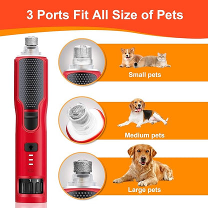 Dog Nail Grinder 7-Speed &amp; 360° LED Light, Professional Pet Nail Grinder for Dogs and Cats, Electric Dog Nail Trimmer Painless Paws Grooming &amp; Smoothing Tool for Large Medium Small Dogs Cats Pets