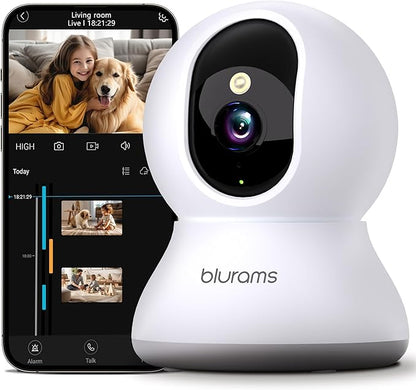 blurams Pet Camera 2K, Dog Camera with Phone App, 360° PTZ Indoor Cameras for Home Security Indoor, Color Night Vision, 2-Way Talk, Motion Detection&amp;Tracking, Cloud&amp;SD(2.4GHz Only)