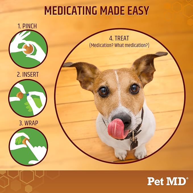 Pet MD Wrap A Pill Peanut Butter Flavor Pill Paste for Dogs - Make a Pocket or Pouch to Hide Pills &amp; Medication - 8 oz