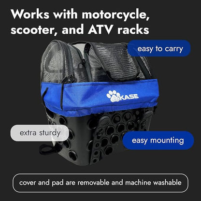 BiKASE Durable Dog Bike Basket &amp; Carrier, Rear Mount Pet Basket for Bikes with Super Comfort Mat and Cover, Ideal for Small Dogs and Cats up to 12 lbs