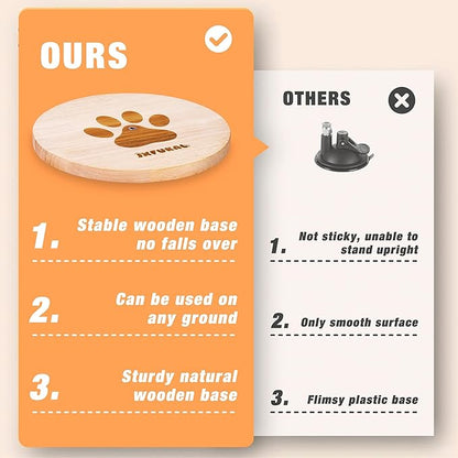 JXFUKAL Interactive cat Toy, Automatic Cat Wand Toy with Stable Wooden Base, 2 PCS Detachable Cat Teaser, 5PCS Refills Replacement &amp; Hanging Cat Toy, Kitty Kitten Toys Cat Feather Spring String Toy