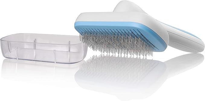 Pets First Premium Dog Brush &amp; CAT Brush Self Cleaning Dog Slicker Hair Brush Easy to Clean Best Pet Grooming Brushes Shedding Grooming Tools for Dogs and Cats. Beautiful Gift for The Groomer!