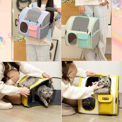 【See-Through Bubble Window】 Pet Carrier Backpack for Cats &amp; Small Dogs | Bubble Backpack with Breathable Mesh | for Travel, Hiking, Camping &amp; Outdoor | Hands-Free Pet Carrier for Animals Up to 15lbs