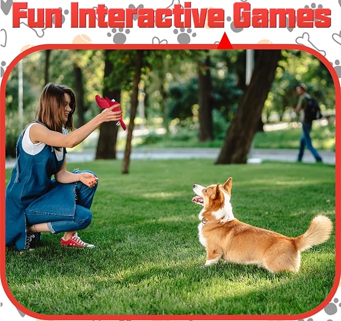 JKW Squeaky Dog Toy for Small &amp; Medium Dogs, Puppy Plush Toys (S, Lobster)