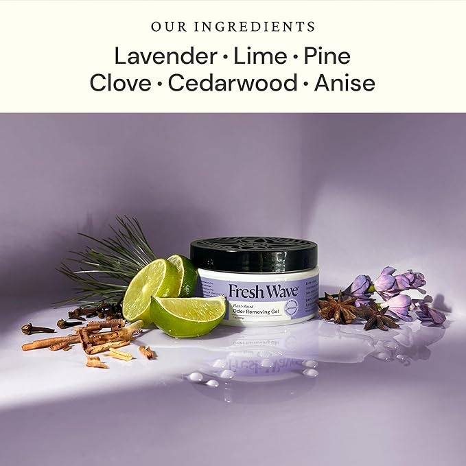Fresh Wave Odor Removing Gel, Original 15 oz. &amp; Lavender 7 oz.| Safer Odor Absorbers for Home | Natural Plant-Based Odor Eliminator | Every 7 oz. Lasts 15-30 Days | for Cooking, Trash &amp; Pets