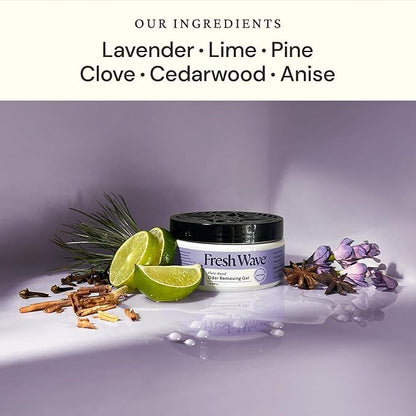 Fresh Wave Odor Removing Gel, Original 15 oz. &amp; Lavender 7 oz.| Safer Odor Absorbers for Home | Natural Plant-Based Odor Eliminator | Every 7 oz. Lasts 15-30 Days | for Cooking, Trash &amp; Pets