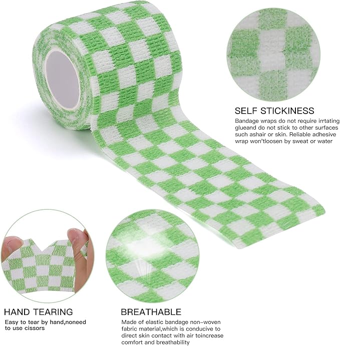 Vet Wrap Self Adhering Bandage Wrap Cohesive Bandage Multi-Function Wrap Tape for Dogs Cats Horses Birds Animals Non-Woven Strong Sports Tape for Wrist Healing Ankle Sprain &amp; Swelling 6 Rolls