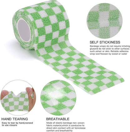 Vet Wrap Self Adhering Bandage Wrap Cohesive Bandage Multi-Function Wrap Tape for Dogs Cats Horses Birds Animals Non-Woven Strong Sports Tape for Wrist Healing Ankle Sprain &amp; Swelling 6 Rolls