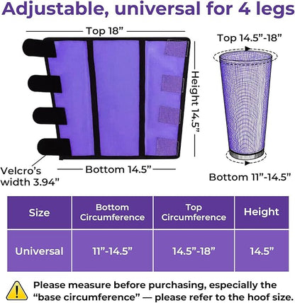 Mesh Horse Fly Boots Set of 4，Adjustable and Universal Loose Fitting &amp; Non-Slip Horse Fly Leggings for Horses,Reduce Stressful Stomping (Purple)