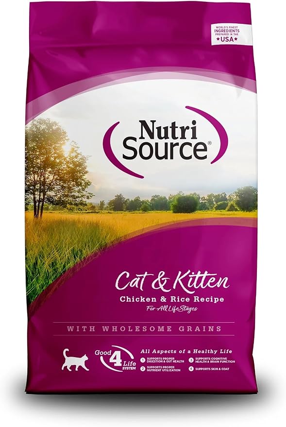 NutriSource Cat &amp; Kitten Food, Chicken and Rice, 4LB