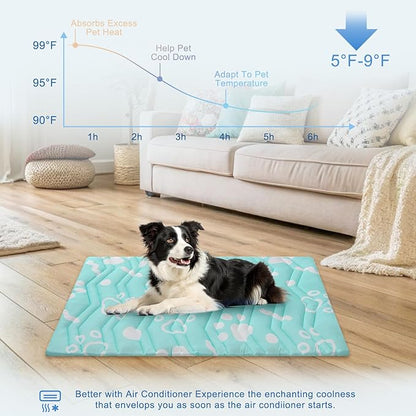 BEAUTYZOO Upgrade Dog Cooling Mat Extra Large, Reversible Self-Cooling Mat for Dogs, Thicken Pet Ice Cool Pad Blanket for Summer Kennel Sofa Bed Floor Car Seat, Machine Washable&amp;Foldable, 36"x23"
