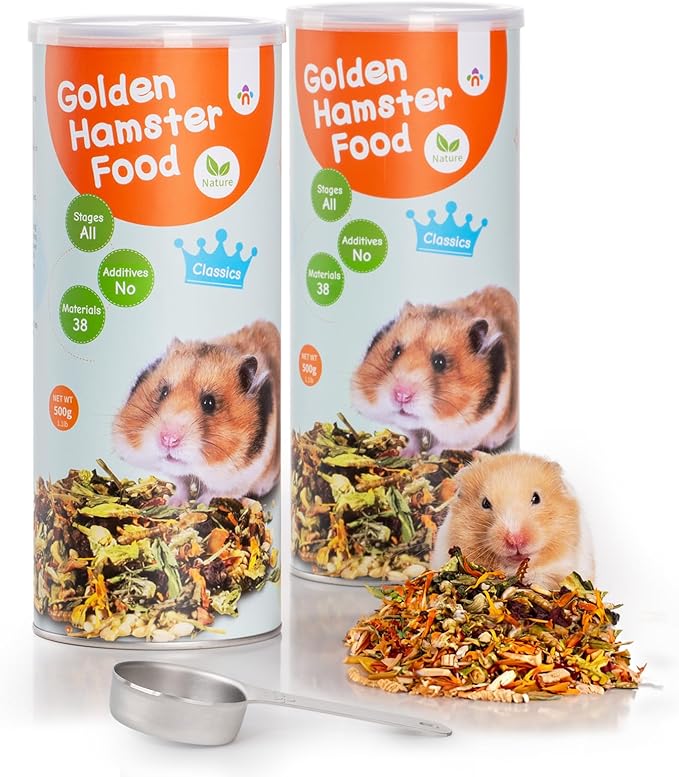Niteangel Golden Hamster Food &amp; Treats - Small Animal Natural Food for Syrian Golden Hamsters or Other Small-Sized Pets