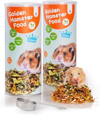 Niteangel Golden Hamster Food &amp; Treats - Small Animal Natural Food for Syrian Golden Hamsters or Other Small-Sized Pets