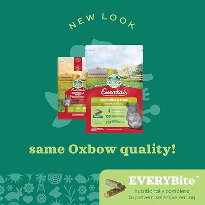 Oxbow Essentials Chinchilla Food, Made with Oxbow Alfalfa, Vitamin &amp; Mineral Rich Food for Chinchillas, Small Animal Pet Pellets, Made in USA, High Fiber, 10 lb Bag