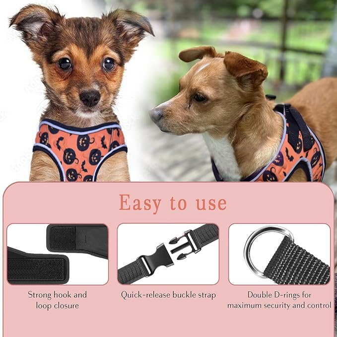 Comfort Fit Dog Harness Soft Padded No Pull Harness with Adjustable Buckles for Small Medium Large Dogs Step in Pet Vest with Easy Control Handle for Walking Jogging Running Training Dogs &amp; Puppies